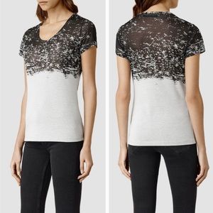 All Saints Briar Kique Black Grey short sleeve tee - size 6
